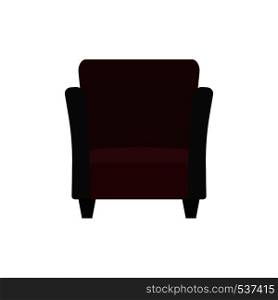 Club chair style illustration decoration front view vector icon. Bar nightclub relax stool. Party pub room interior