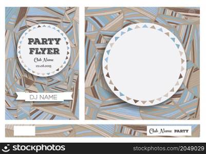 Club Flyers with copy space and hand drawn pattern. Vector illustration