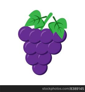 Cluster of grapes semi flat color vector object. Full sized item on white. Growing fruits in garden. Seedless grapes. Simple cartoon style illustration for web graphic design and animation. Cluster of grapes semi flat color vector object