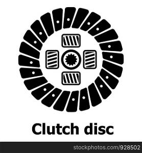 Clutch disc icon. Simple illustration of clutch disc vector icon for web. Clutch disc icon, simple black style