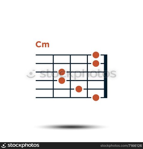 Cm, Basic Guitar Chord Chart Icon Vector Template