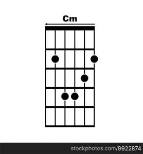 Cm guitar chord icon. Basic guitar chord vector illustration symbol design