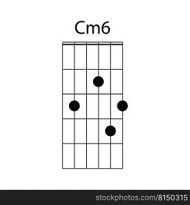 Cm6 guitar chord icon vector illustration design