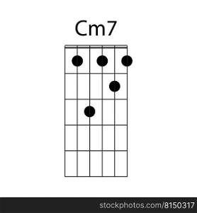 Cm7 guitar chord icon vector illustration design