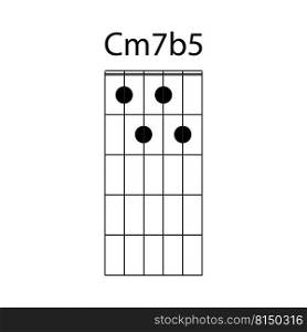 Cm7b5 guitar chord icon vector illustration design