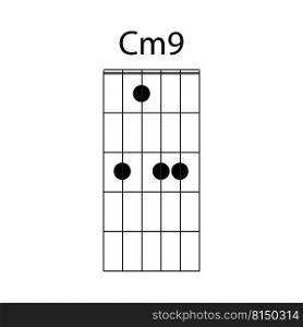 Cm9 guitar chord icon vector illustration design