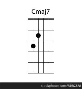 Cmaj7 guitar chord icon vector illustration design
