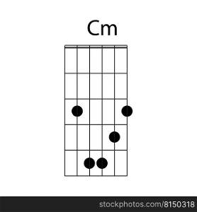 Cminor guitar chord icon vector illustration design