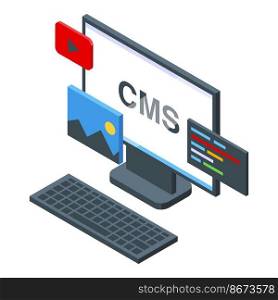 Cms development icon isometric vector. Html interface. Digital data. Cms development icon isometric vector. Html interface