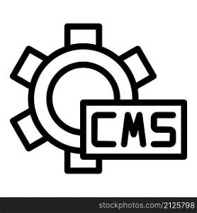 Cms gear wheel icon outline vector. Code html. Web design. Cms gear wheel icon outline vector. Code html