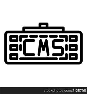 Cms keyboard icon outline vector. Web design. Graphic code. Cms keyboard icon outline vector. Web design