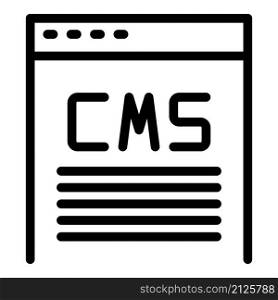 Cms page icon outline vector. Code system. Site tool. Cms page icon outline vector. Code system