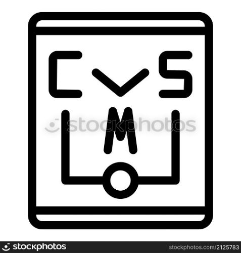 Cms paper icon outline vector. Code system. Website html. Cms paper icon outline vector. Code system