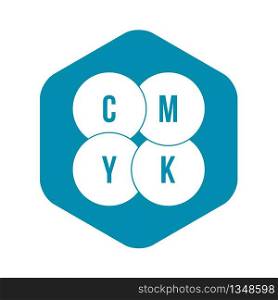 CMYK circles icon in simple style isolated on whie background. CMYK circles icon, simple style