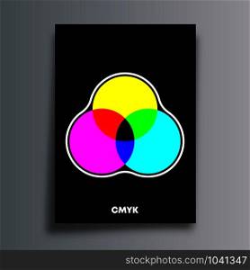 CMYK color model poster for flyer, brochure cover, typography, and other printing products. Vector illustration.. CMYK color model poster for flyer, brochure cover, typography or other printing products. Vector illustration