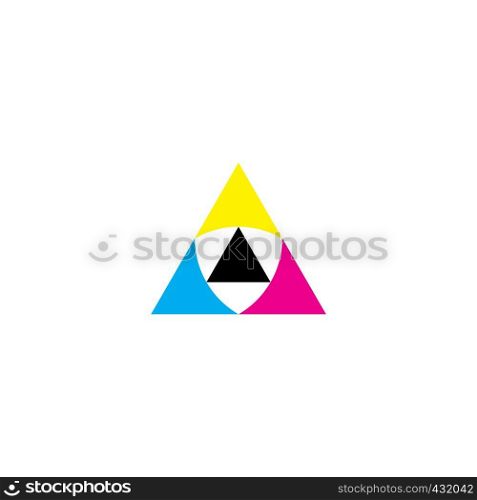 cmyk print logo triangle geometric icon vector