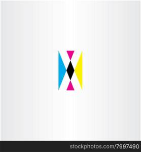 cmyk printing letter x vector logo icon design