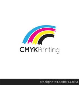 CMYK printing logo icon graphic design template illustration. CMYK printing logo icon graphic design template