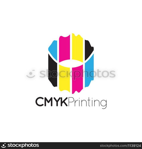 CMYK printing logo icon graphic design template illustration. CMYK printing logo icon graphic design template