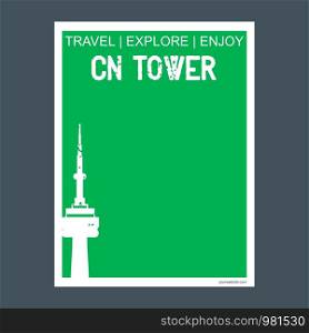 Cn Tower Toronto, Ontario monument landmark brochure Flat style and typography vector
