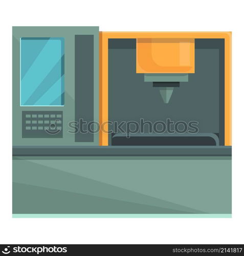 Cnc equipment icon cartoon vector. Machine factory. Industry lather. Cnc equipment icon cartoon vector. Machine factory