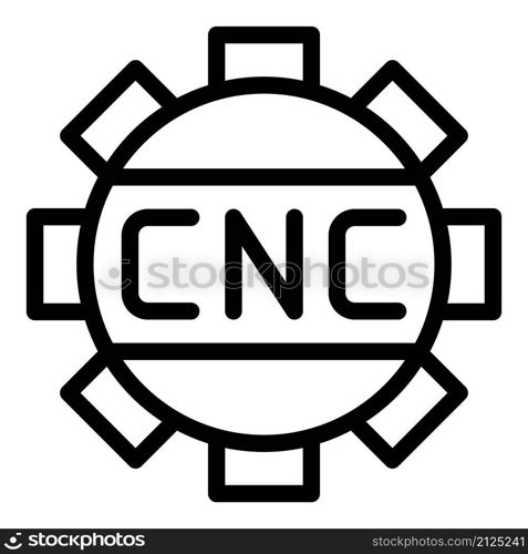 Cnc machine gear icon outline vector. Work tool. Lathe equipment. Cnc machine gear icon outline vector. Work tool