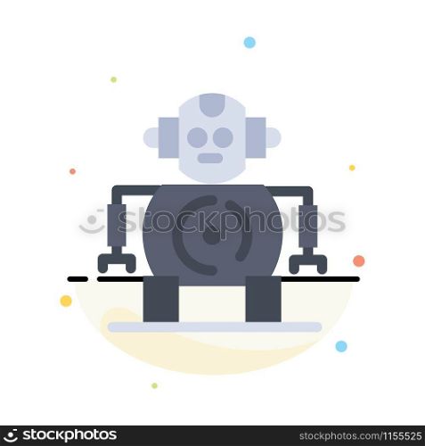 Cnc, Robotics, Technology Abstract Flat Color Icon Template