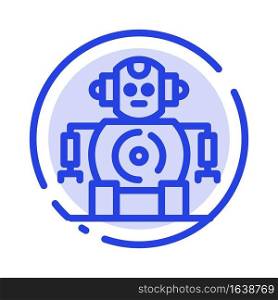 Cnc, Robotics, Technology Blue Dotted Line Line Icon