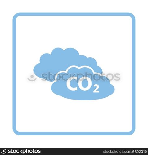 CO 2 cloud icon. Blue frame design. Vector illustration.