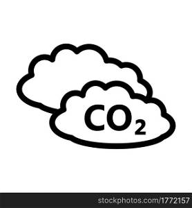 CO 2 Cloud Icon. Bold outline design with editable stroke width. Vector Illustration.