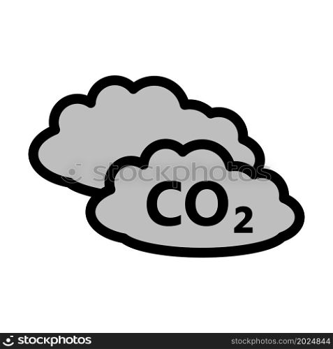 CO 2 Cloud Icon. Editable Bold Outline With Color Fill Design. Vector Illustration.