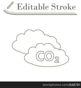 CO 2 Cloud Icon. Editable Stroke Simple Design. Vector Illustration.