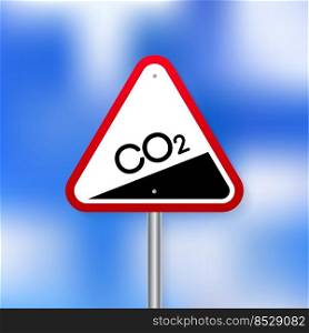 Co 2 emissions in flat style on green background. Simple vector illustration. Vector flat illustration. Co 2 emissions in flat style on green background. Simple vector illustration. Vector flat illustration.