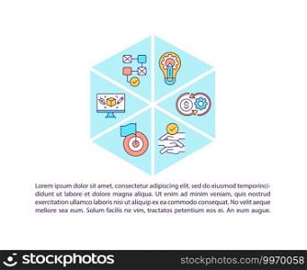 Co creation laboratory concept icon with text. Meeting of idea creators PPT page vector template. Idea breeds business. Brochure, magazine, booklet design element with linear illustrations. Co creation laboratory concept icon with text