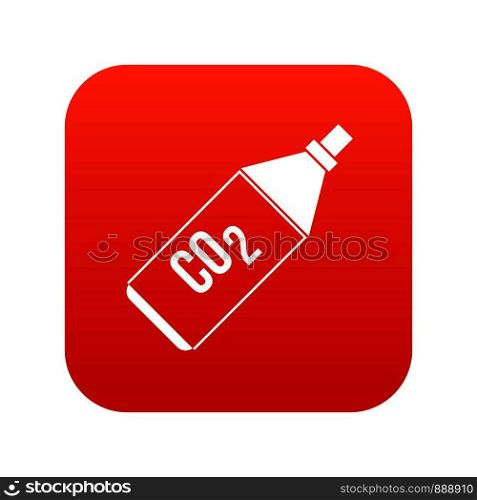CO2 bottle icon digital red for any design isolated on white vector illustration. CO2 bottle icon digital red