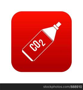 CO2 bottle icon digital red for any design isolated on white vector illustration. CO2 bottle icon digital red