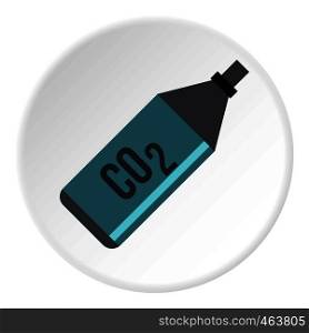CO2 bottle icon in flat circle isolated vector illustration for web. CO2 bottle icon circle