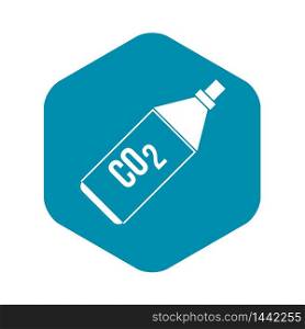 CO2 bottle icon in simple style on a white background vector illustration. CO2 bottle icon, simple style