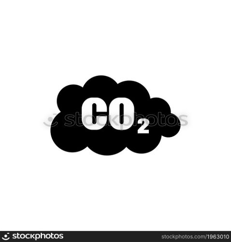 CO2 Carbon Dioxide Emissions Cloud vector icon. Simple flat symbol on white background. co2 emissions icon cloud vector flat