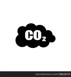 CO2 Carbon Dioxide Emissions Cloud vector icon. Simple flat symbol on white background. co2 emissions icon cloud vector flat