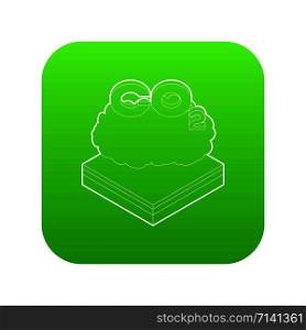 CO2 cloud icon green vector isolated on white background. CO2 cloud icon green vector