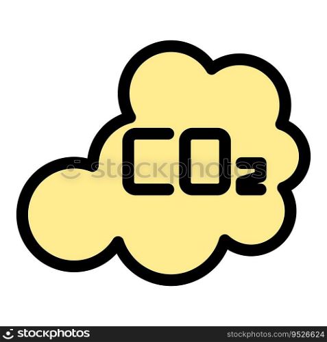 Co2 cloud icon outline vector. Air clean. Filter dust color flat. Co2 cloud icon vector flat