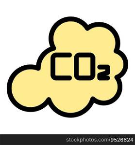 Co2 cloud icon outline vector. Air clean. Filter dust color flat. Co2 cloud icon vector flat