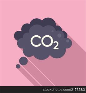co2 emission icon flat vector. Global climate. Warming disaster. co2 emission icon flat vector. Global climate
