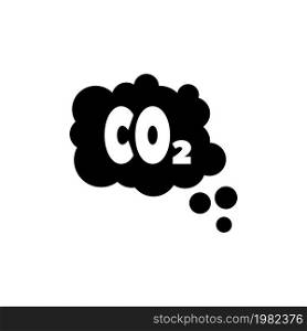 CO2 Emissions Cloud, Smog Pollution. Flat Vector Icon illustration. Simple black symbol on white background. CO2 Emissions Cloud, Smog Pollution sign design template for web and mobile UI element. CO2 Emissions Cloud, Smog Pollution Flat Vector Icon