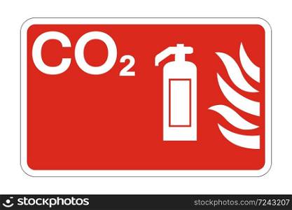 Co2 Fire Safety Symbol Sign on white background,Vector illustration