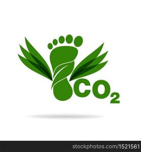 CO2 footprint concept sign icon vector illustration