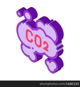 Co2 Smoulder Smoke Steam Air vector isometric sign. color isolated symbol illustration. Co2 Smoulder Smoke Steam Air Vector Thin Line Icon
