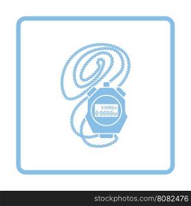 Coach stopwatch icon. Blue frame design. Vector illustration.