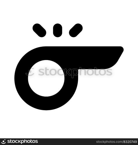 Coach whistle to give instructions isolated on a white background